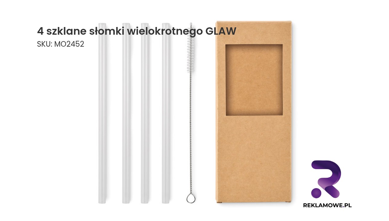 4 szklane słomki wielokrotnego GLAW 4 szklane słomki wielokrotnego użytku GLAW – ekologiczne słomki do napojów