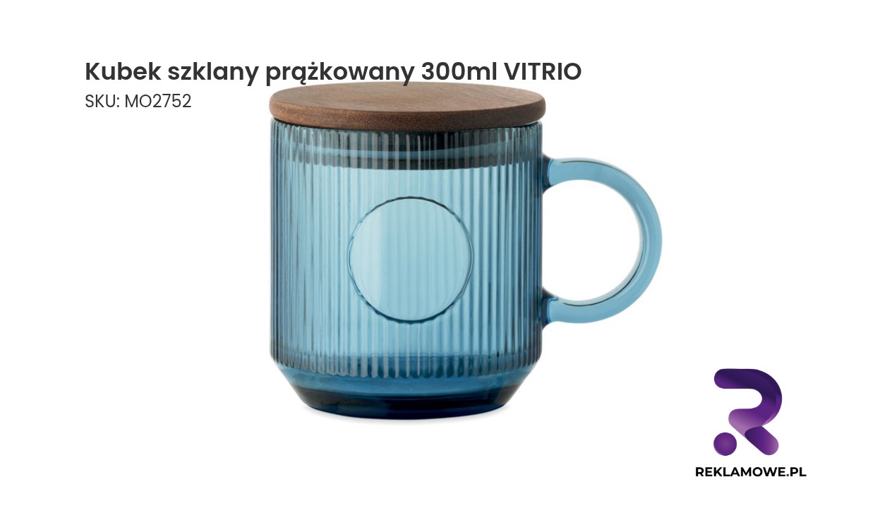 Kubek szklany prążkowany o pojemności 300 ml marki VITRIO