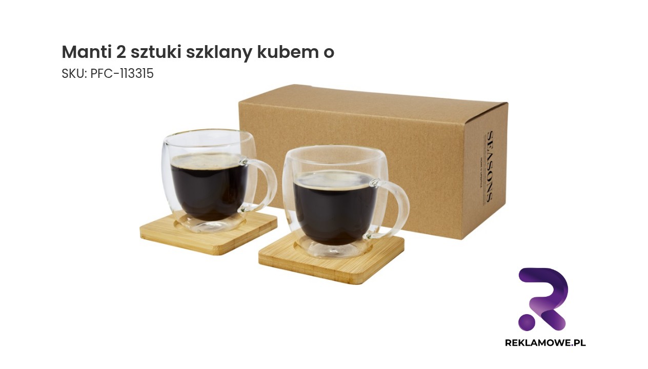 Manti 2 sztuki w szklanym kubku o podwójnej ściance