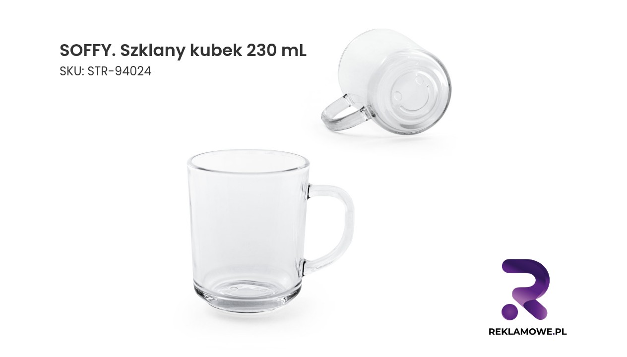 SOFFY. Szklany kubek 230 mL SOFFY Szklany kubek o pojemności 230 mL