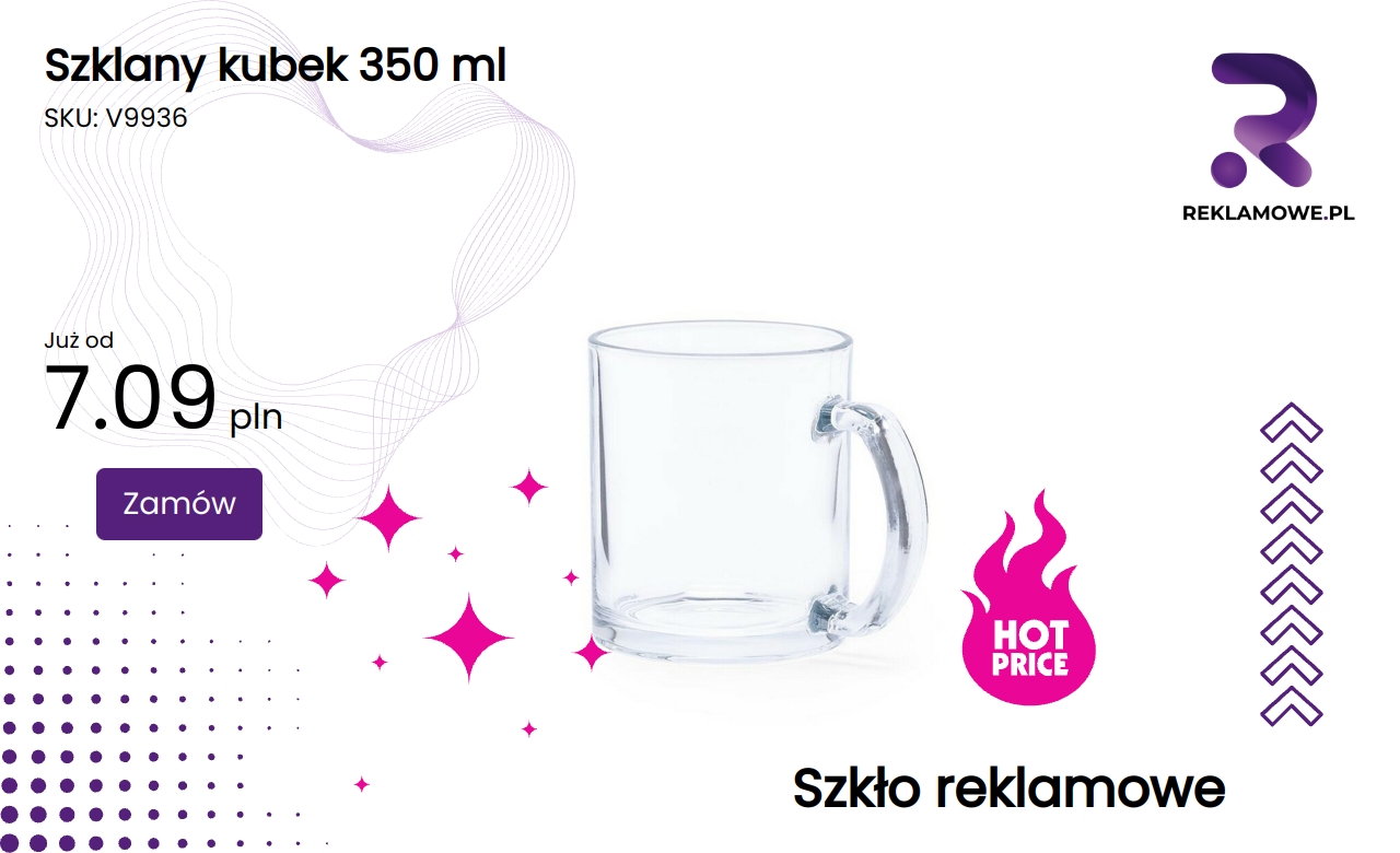 Szklany kubek o pojemności 350 ml