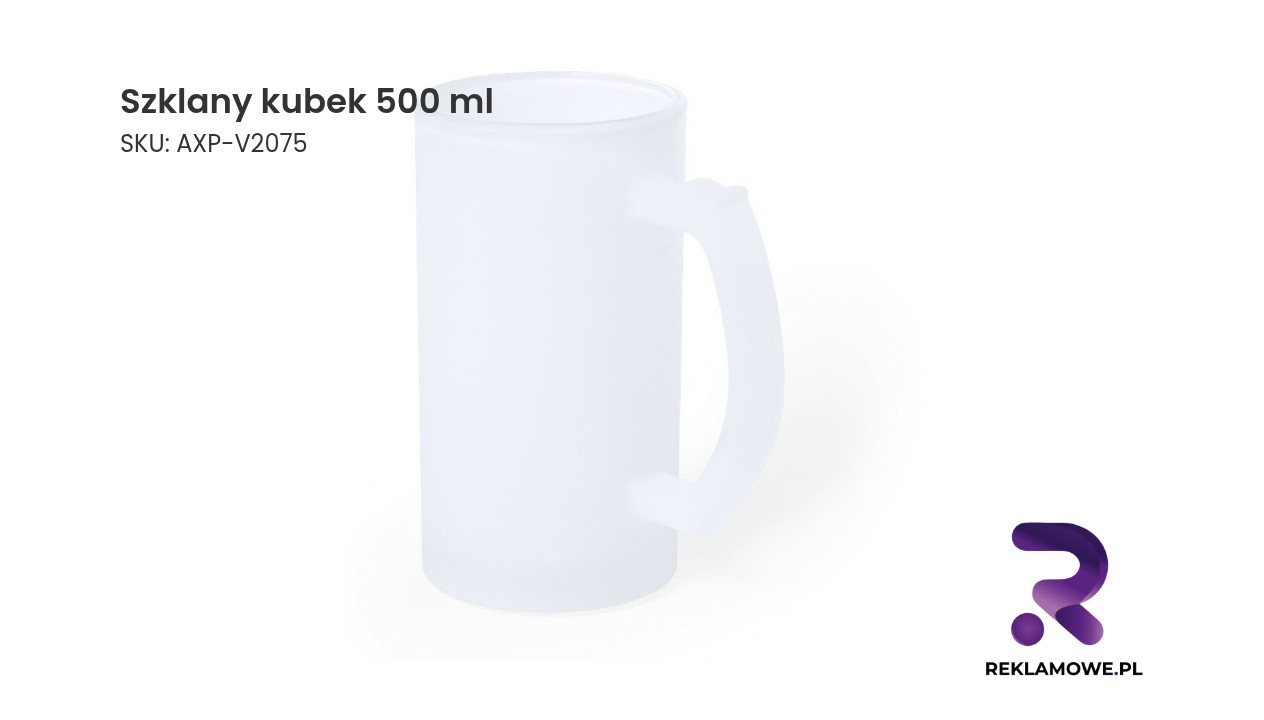 Szklany kubek 500 ml Szklany kubek o pojemności 500 ml