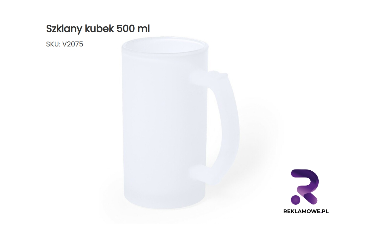 Szklany kubek o pojemności 500 ml