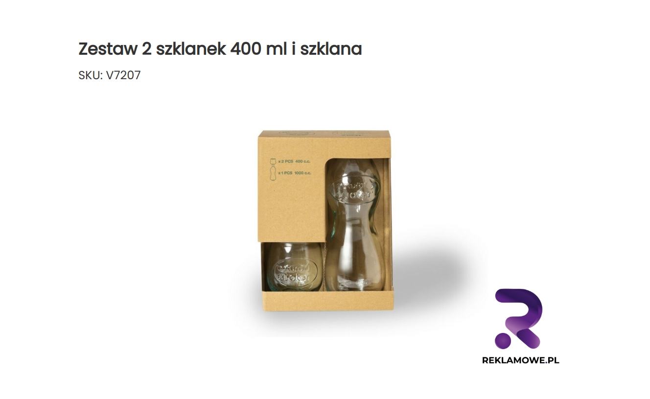 Zestaw dwóch szklanek o pojemności 400 ml każda