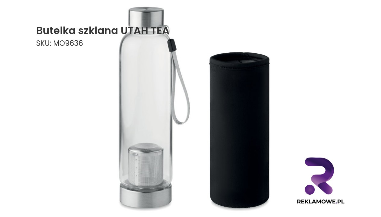 Butelka szklana UTAH TEA Butelka szklana UTAH TEA – elegancka butelka do napojów