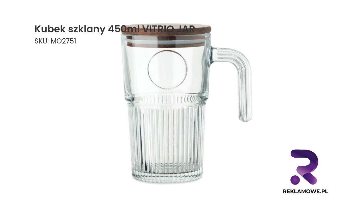 Kubek szklany 450ml VITRIO JAR Kubek szklany 450 ml VITRIO JAR - słoik do napojów