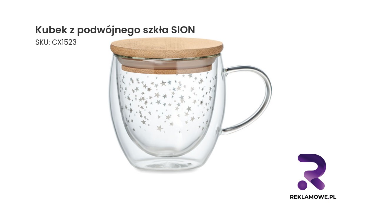 Kubek z podwójnego szkła SION – elegancki szklany kubek termiczny