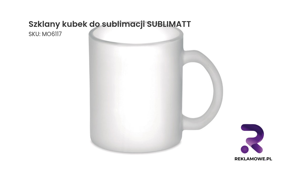 Szklany kubek do sublimacji SUBLIMATT Szklany kubek do sublimacji marki SUBLIMATT