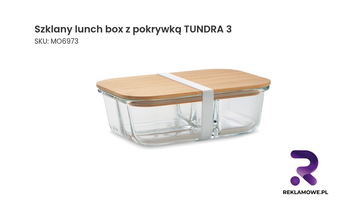 Szklany lunch box z pokrywką TUNDRA 3 – pojemnik na jedzenie